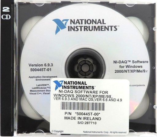 NEW NATIONAL INSTRUMENTS 500445T-00 NI-DAQ SOFTWARE FOR WINDOWS 2000/NT/XP/Me/9X