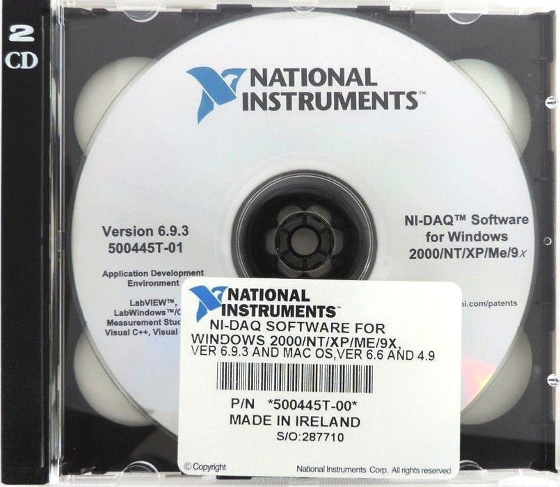 NEW NATIONAL INSTRUMENTS 500445T-00 NI-DAQ SOFTWARE FOR WINDOWS 2000/NT/XP/Me/9X