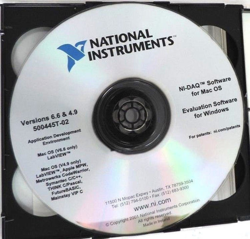 NEW NATIONAL INSTRUMENTS 500445T-00 NI-DAQ SOFTWARE FOR WINDOWS 2000/NT/XP/Me/9X