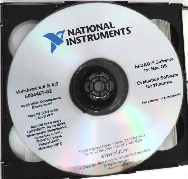 NEW NATIONAL INSTRUMENTS 500445T-00 NI-DAQ SOFTWARE FOR WINDOWS 2000/NT/XP/Me/9X