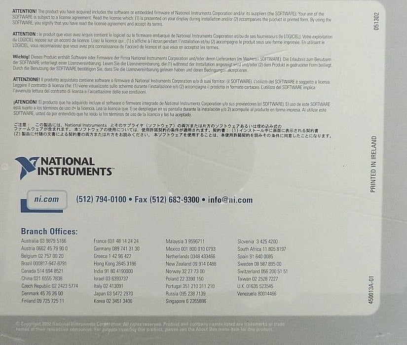 NEW NATIONAL INSTRUMENTS 500445T-00 NI-DAQ SOFTWARE FOR WINDOWS 2000/NT/XP/Me/9X