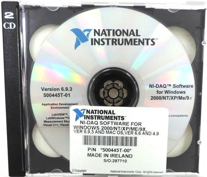NEW NATIONAL INSTRUMENTS 500445T-00 NI-DAQ SOFTWARE FOR WINDOWS 2000/NT/XP/Me/9X