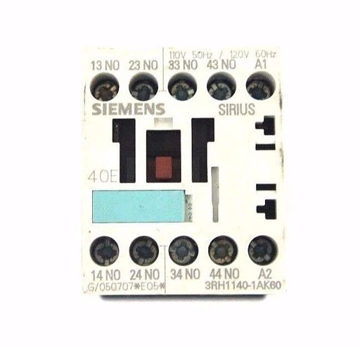 SIEMENS 3RH1140-1AK60 CONTROL RELAY 3RH11401AK60, 110V 50HZ/120V 60HZ