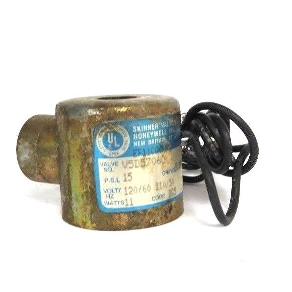 HONEYWELL SKINNER V5D57060 SOLENOID VALVE 15PSI, 110/120V 50/60HZ, 11WATTS