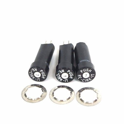 LOT OF 3 NEW EATON HEINEMANN KD1-7 CIRCUIT PROTECTORS, RE-CIRK-IT, 32VDC, 7A