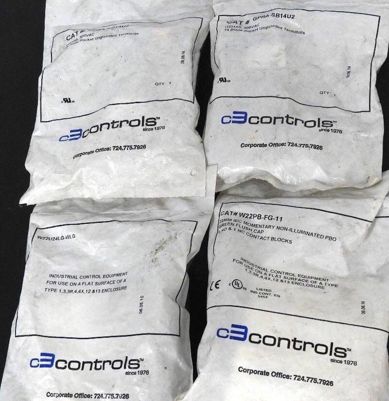 LOT OF NEW CB CONTROLS GPRA-SB14U2 TERMINAL SOCKETS W/ GREEN PUSHBUTTONS