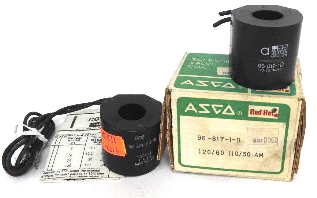 LOT OF 2 ASCO 96-817-1-D SOLENOID COILS 110/120VAC 50/60HZ, 968171D