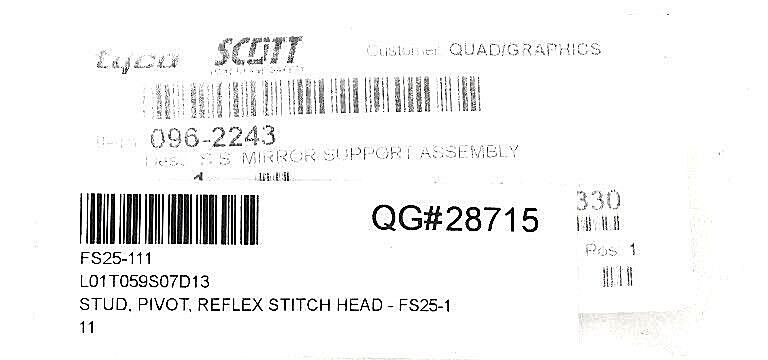 LOT OF 4 NEW HARRIS FS25-111 STUD, PIVIT, REFLEX STITCH HEADS FS25111