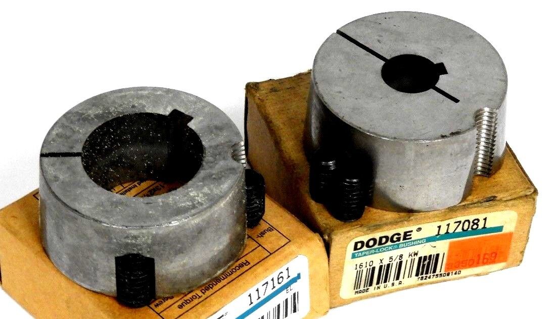 LOT OF 2 NIB DODGE 117161 & 117081 TAPER LOCK BUSHINGS 1610 X 1-1/4, 1610 X 5/8