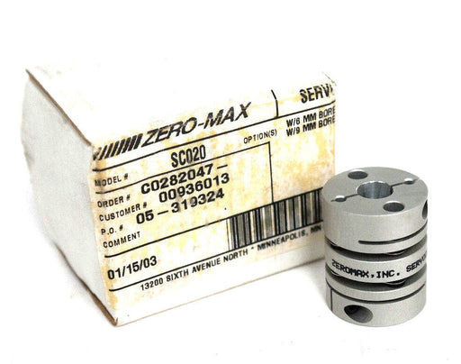 NIB ZERO-MAX SC020 6MM X 9MM COUPLING 803148