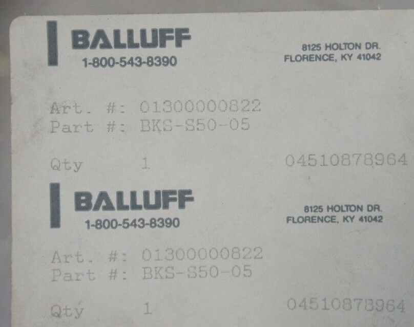 NEW BALLUFF BKS-S50-05 CABLE 5 METER W/ 6PIN CONNECTOR ART. # 01300000822