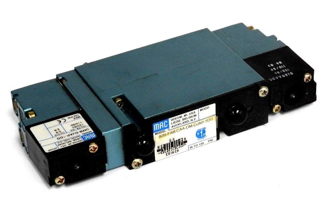 MAC 92B-FAB-CAA-DM-DJAP-1DG SOLENOID VALVE W/ TWO DMB-DJAP-1DG VALVES