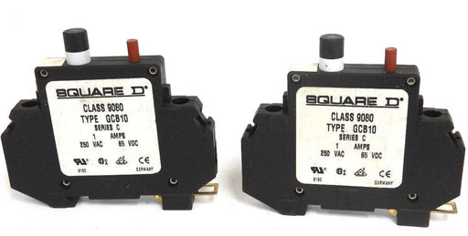LOT OF 2 NEW SQUARE D 9080GCB10 SER. C CIRCUIT PROTECTORS 1.0A, 65VDC, 250VAC