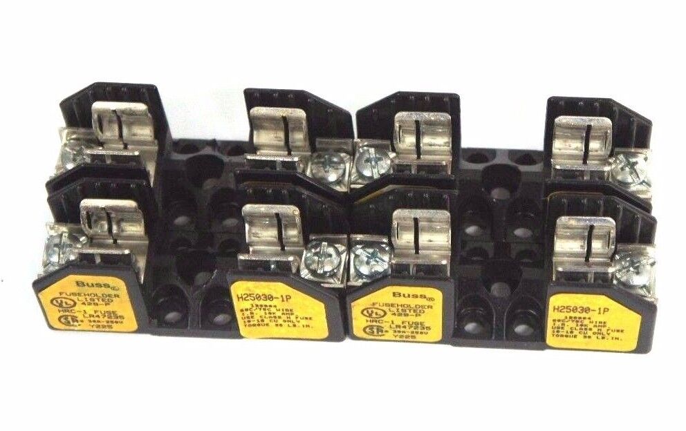 LOT OF 4 BUSSMANN H25030-1P FUSE HOLDERS FOR HRC-1 FUSES