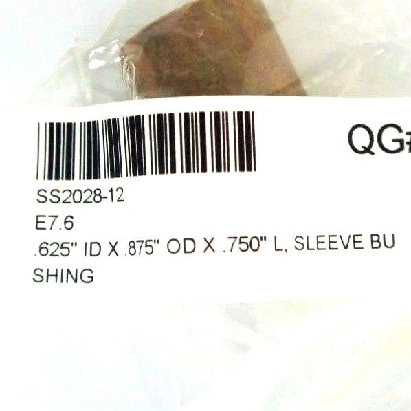 LOT OF 10 NEW GENERIC SS2028-12 BRONZE BUSHINGS 0.625" ID X 0.875" OD X 0.750" L