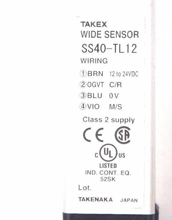 SET OF TAKEX LIGHT CURTAINS SS40-TR12 RECIEVER & SS40-TL12 TRANSMITTER