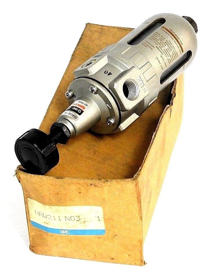 NEW SMC NAW211-N03 RELIEVING FILTER REGULATOR 150 PSI, NAW211N03