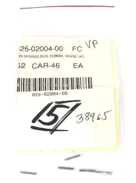 LOT OF 5 NEW SHIMADZU 026-02004-00 PIN, SPRING, SUS, 1X8MM, RINSE HO