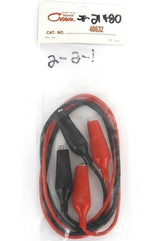 LOT OF 2 NEW CROWN 40632 INSULATED TEST LEADS 30" LONG 1 RED/1 BLACK