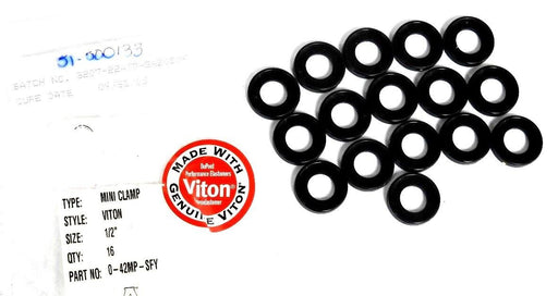 LOT OF 16 NEW VITON 0-42MP-SFY TRI-CLAMP GASKETS 1/2" 042MPSFY