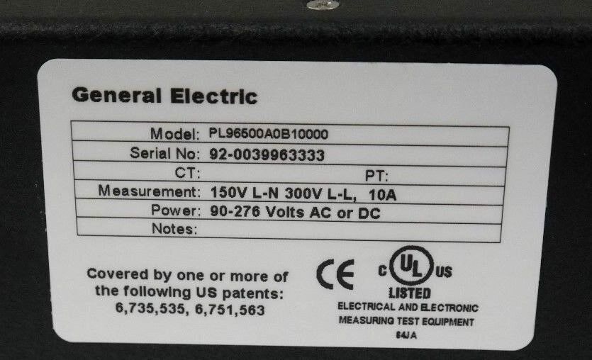 GENERAL ELECTRIC MULTILIN EPM 9650 POWER QUALITY METER PL96500A0B10000 EPM1
