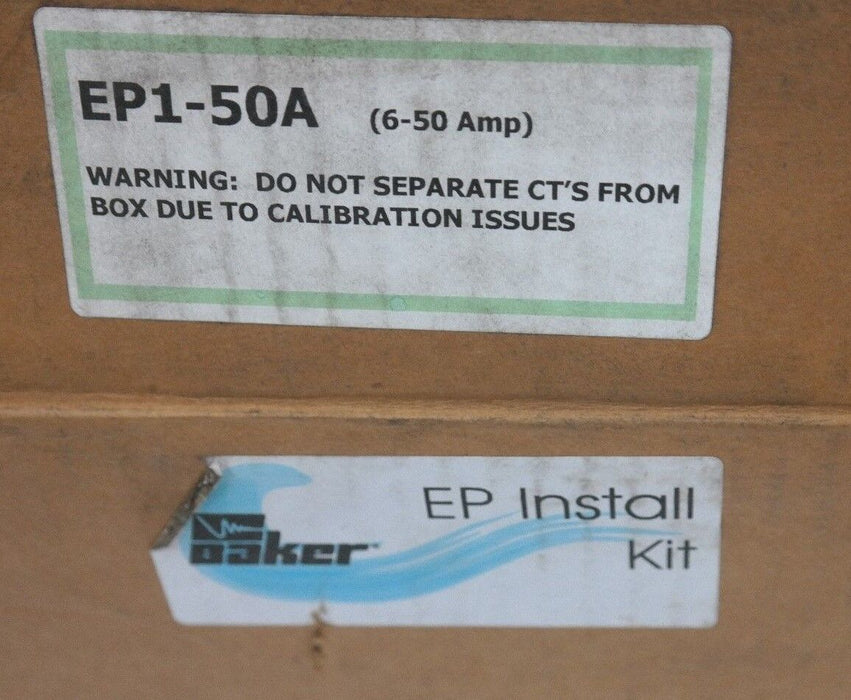 NIB BAKER EP1-50A EP INSTALL KIT 99-EP1, 05-215-050, 81-EP01-001, 6-50 AMP