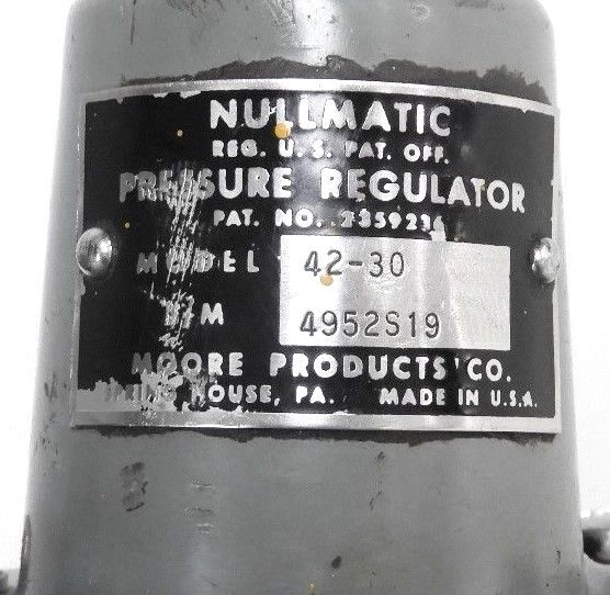 MOORE NULLMATIC 42-30 PRESSURE REGULATOR 4952S19 4230
