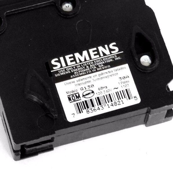 NEW SIEMENS A-130 INTERCHANGEABLE SINGLE POLE CIRCUIT BREAKER 120/240 VAC