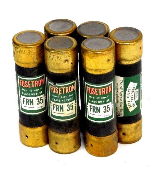 LOT OF 6 NEW COOPER BUSSMANN FRN 35 FUSETRON FUSES FRN35