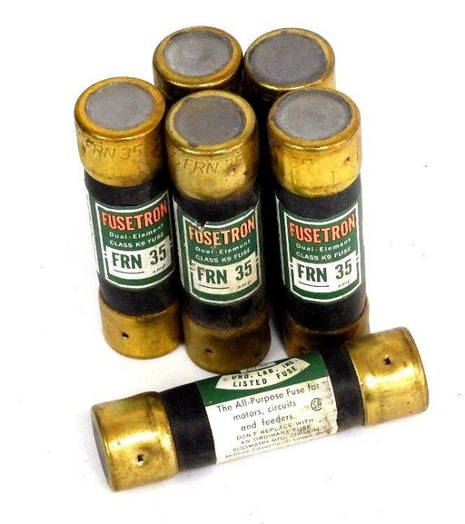 LOT OF 6 NEW COOPER BUSSMANN FRN 35 FUSETRON FUSES FRN35