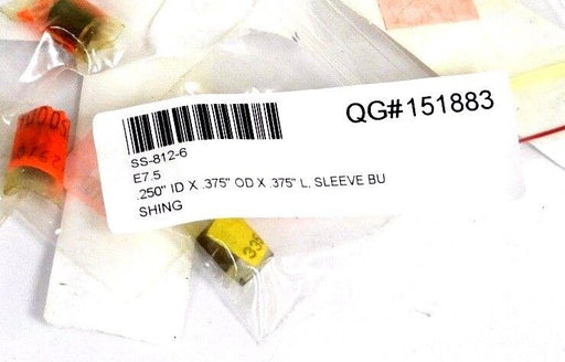 LOT OF 10 NEW SYMMCO SS-812-6 BRONZE BUSHINGS, .250'' ID X .375'' OD X .375'' L