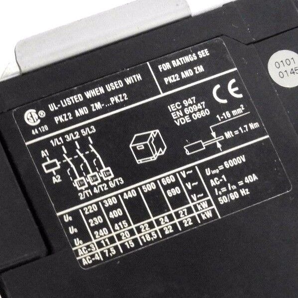 MOELLER PKZ2-SP BASE W/ ZM-S-SP MOTOR PROTECTOR S-SP-PKZ2 CONTROL