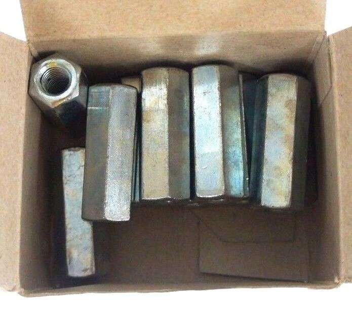LOT OF 10 NEW GENERIC NCL3ZP COUPLING NUTS 1-3/4" LENGTH 3-8-16 X 5/8 X 1-3/4