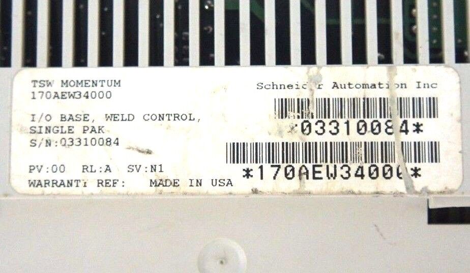 SCHNEIDER ELECTRIC 170AEW34000 I/O BASE W/ 170LNT71000 COMMUNICATION ADAPTER