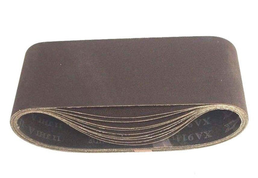 BOX OF 10 NEW CAPCO CX3710 NARROW ABRASIVE CLOTH BELTS 120 GRIT, 4" X 24"