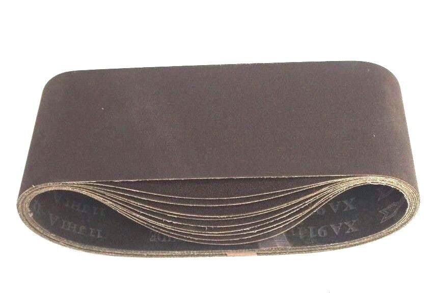 BOX OF 10 NEW CAPCO CX3710 NARROW ABRASIVE CLOTH BELTS 120 GRIT, 4" X 24"