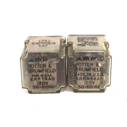 LOT OF 2 POTTER & BRUMFIELD RELAYS KRP14AG , KRPA14AN 120V, 50-60HZ