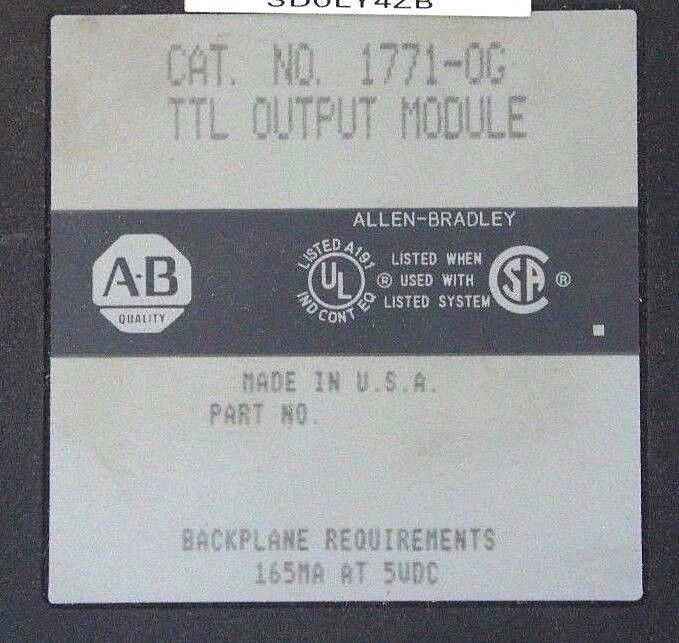 ALLEN BRADLEY 1771-OG TTL OUTPUT MODULE 1771OG