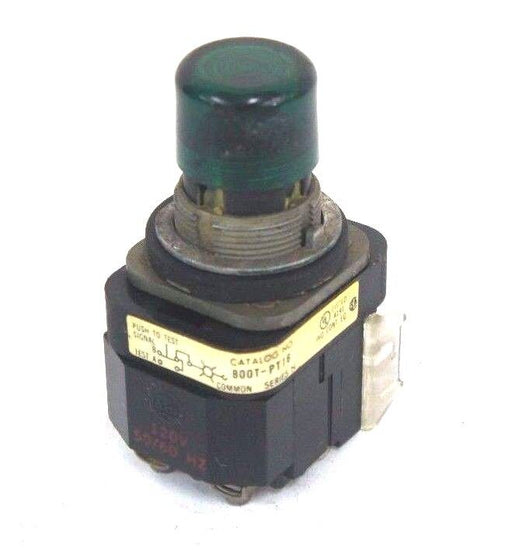 ALLEN BRADLEY 800T-PT16 PUSHBUTTON GREEN SER. N, 800TPT16 W/ 120V, 50/60HZ COIL