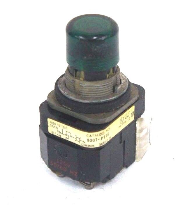 ALLEN BRADLEY 800T-PT16 PUSHBUTTON GREEN SER. N, 800TPT16 W/ 120V, 50/60HZ COIL