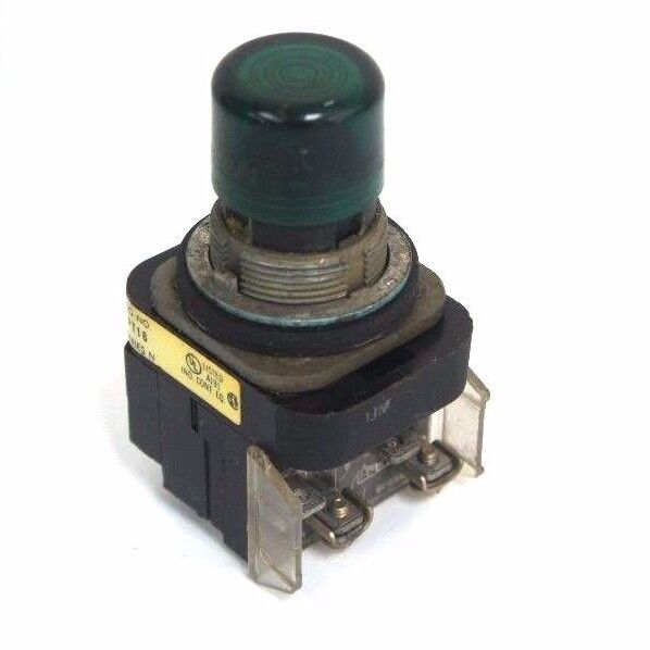 ALLEN BRADLEY 800T-PT16 PUSHBUTTON GREEN SER. N, 800TPT16 W/ 120V, 50/60HZ COIL