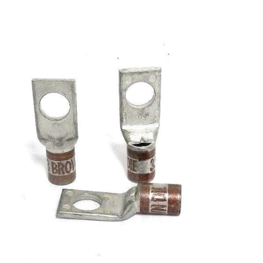 LOT OF 3 NEW THOMAS & BETTS 54142 BROWN TERMINAL LUG CONNECTORS 3/8" BOLT