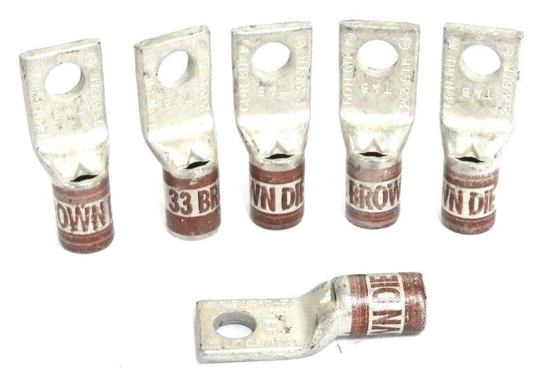 LOT OF 6 NEW THOMAS & BETTS 54101 TERMINAL LUG CONNECTORS 1/4" BOLT