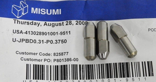 LOT OF 6 NEW MISUMI U-JPBD0.31-P0.3750 ADJUSTMENT PINS USA-413028901001-9511