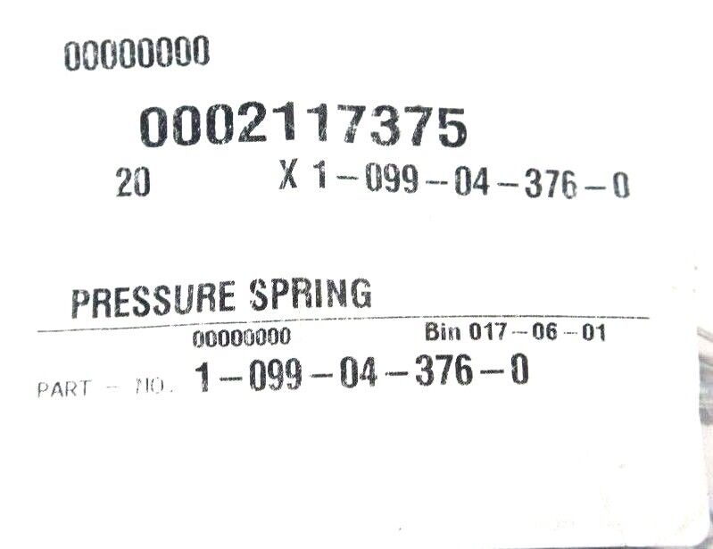 LOT OF 20 NEW KRONES 1-099-04-376-0 PRESSURE SPRINGS 1099043760