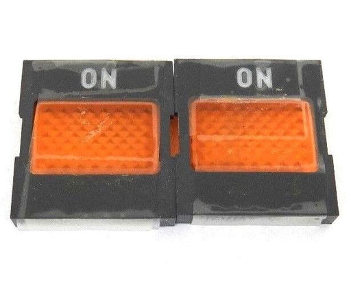 LOT OF 2 NEW ALLEN BRADLEY 800MS-WALA10 LEGEND PLATE ON W/AMBER INSERT CAP FLUSH