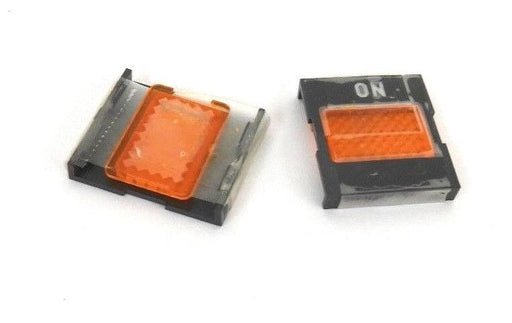 LOT OF 2 NEW ALLEN BRADLEY 800MS-WALA10 LEGEND PLATE ON W/AMBER INSERT CAP FLUSH