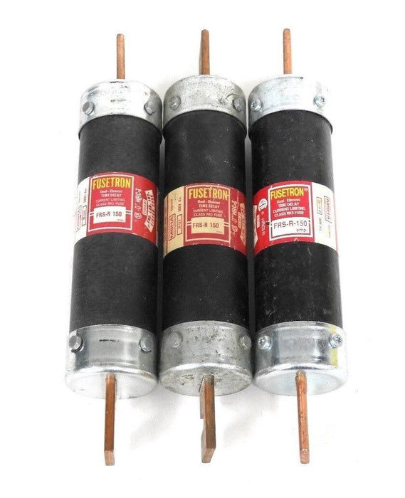 LOT OF 3 COOPER BUSSMANN FUSETRON FRS-R-150 DUAL-ELEMENT TIME-DELAY FUSES