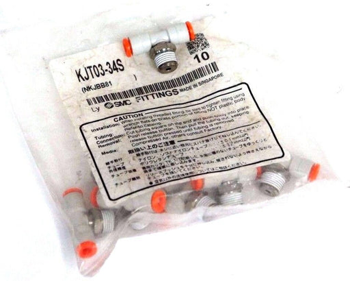 BAG OF 9 NEW SMC KJT03-34S TEE CONNECTOR FITTINGS 5/32" 9PCS T-FITTING