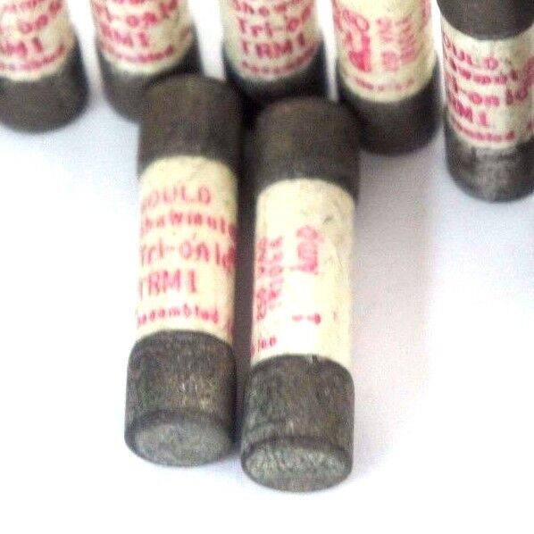 LOT OF 12 FERRAZ SHAWMUT TRM1 TRI-ONIC FUSES 250VAC, 1AMP